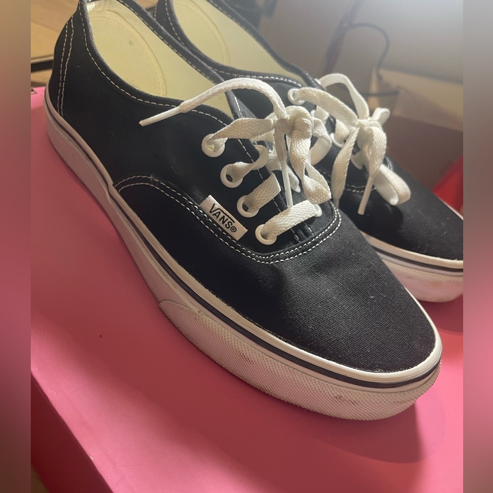 Vans Black and White Canvas Shoes
